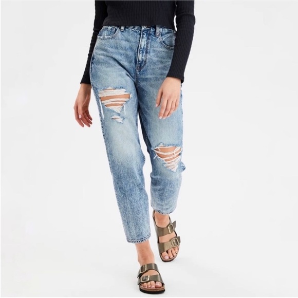 American Eagle Outfitters Denim - American Eagle Outfitters Light Blue Ripped Jeans